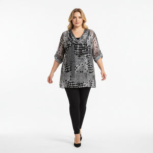 Lane Bryant Black White Houndstooth Tunic Top Dress Plus Size 18/20 NWT